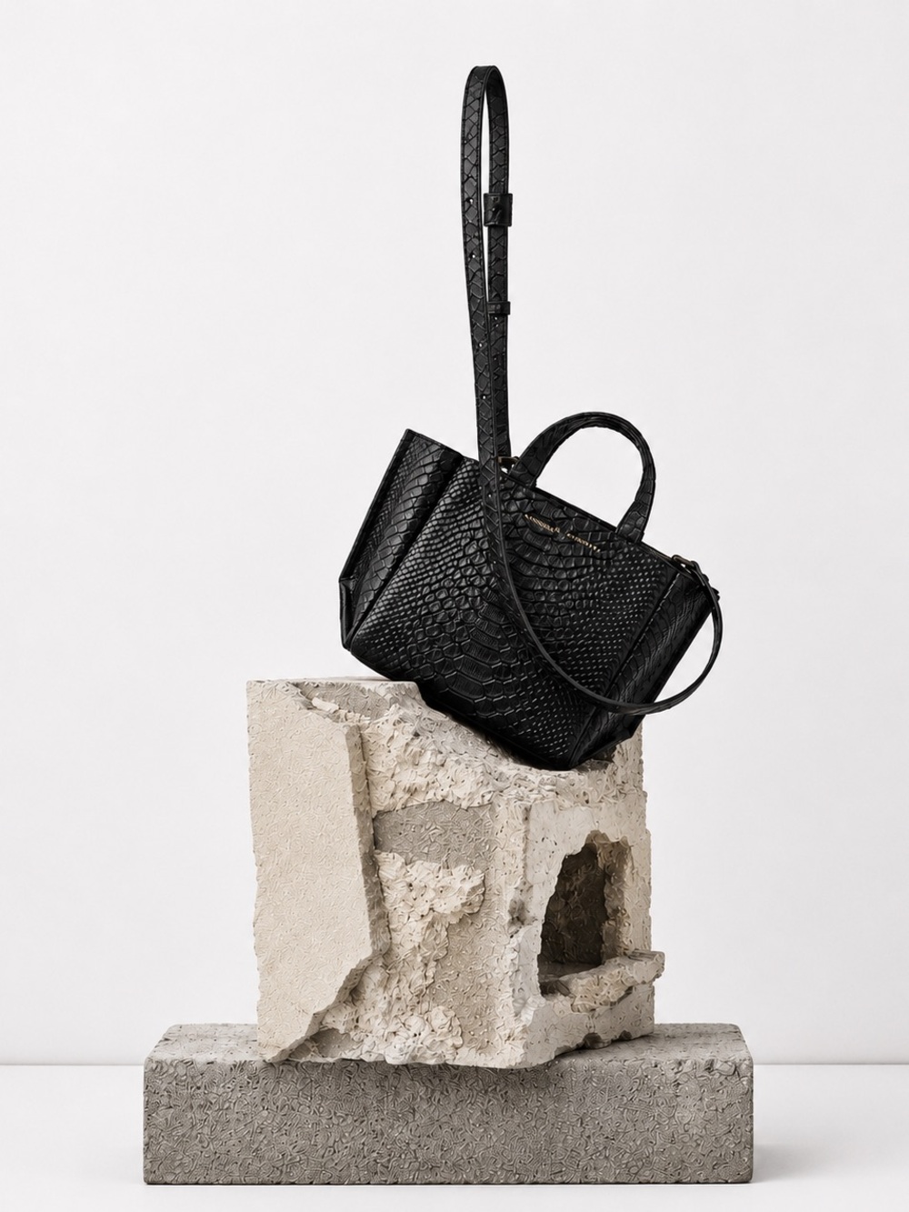 Ampersand As Apostrophe Black Python Embossed Micro Tote NWT $473